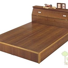 [家事達] 台灣OA-593-5/6 6尺胡桃木色雙人床底/床頭箱組 特價