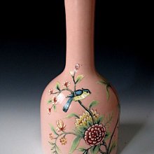 【 金王記拍寶網 】(常5) H659 中國古瓷 乾隆款 粉彩牡丹花鳥紋馬蹄尊 印刷美瓷 一件 罕見稀少