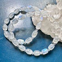 小極品-半透體斯里蘭卡玻璃體 藍月光石小米珠小桶珠6.2mm（單圈）手珠手鍊DIY串珠隔珠配珠圓珠•點點水晶•