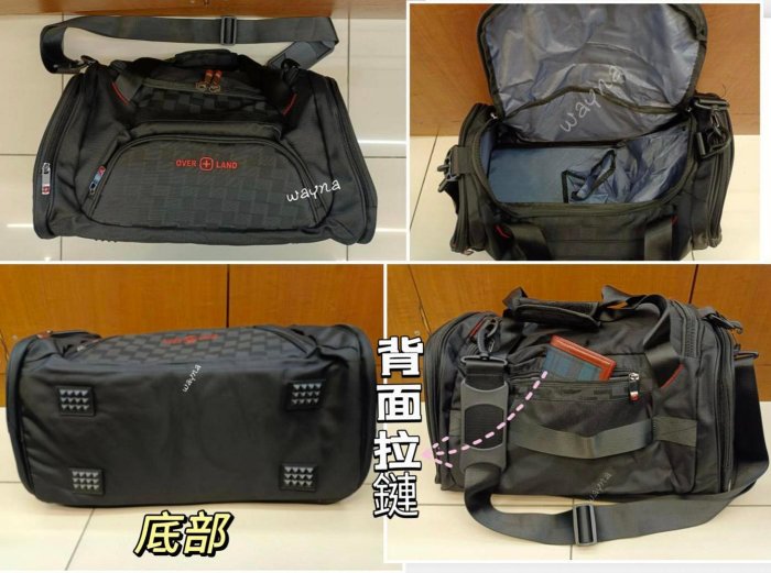OVERLAND  十字軍 登機包旅行袋  手提袋 斜背包 運動袋 健身袋 黑色