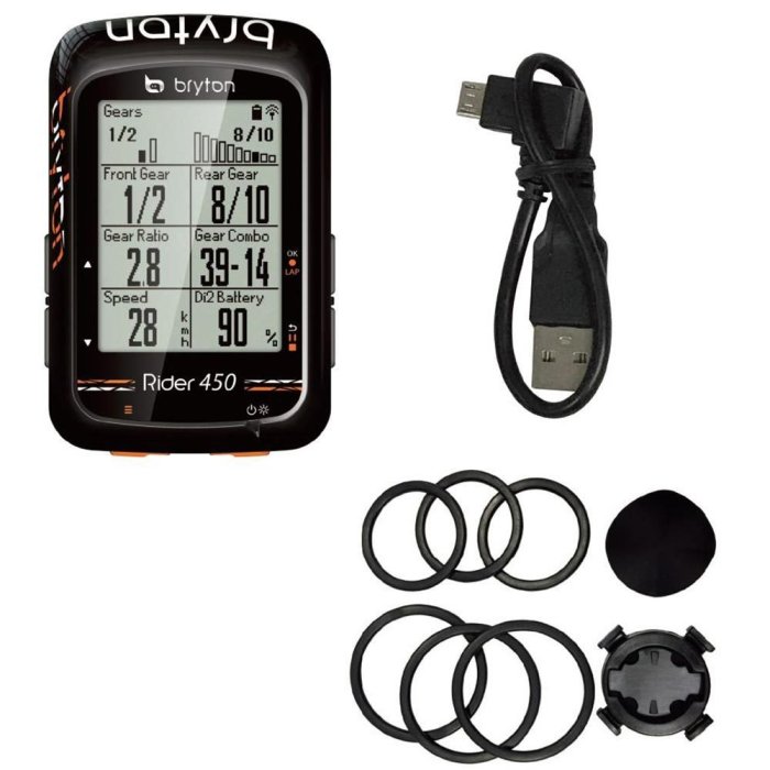 【速度公園】Bryton Rider 450E『主機+USB充電線+安裝座+掛繩』防水 碼表 GPS 紀錄器 免運