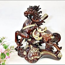 仿木雕感 波麗製大型前程如意駿馬擺飾品 馬到成功千里馬擺件 風水生肖吉祥祝賀送禮升遷升官辦公室店面裝飾工藝品【歐舍傢居】