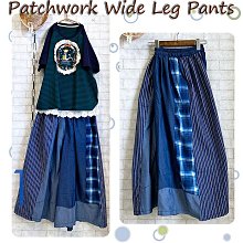 Patchwork Denim Pants  設計款夏日薄棉不對稱多版拼接牛仔寬褲 Size F