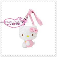 小花花日本精品♥ Hello Kitty  玩偶造型兒童斜背包 白色側姿  50023608