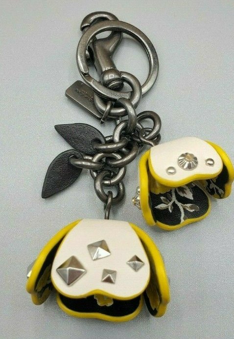 愛麗絲小舖~全新真品 COACH 59731 Black Tea Rose Handbag Charm Keychain