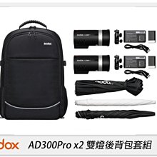 ☆閃新☆Godox 神牛 AD300 PRO x2 雙燈後背包套組 雙燈 閃光燈 外拍燈(AD300PRO,公司貨)