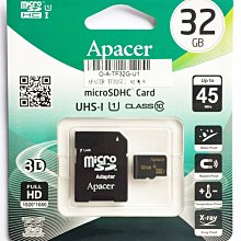 【Apacer 記憶卡】microSD 32GB micro SDHC 記憶卡 手機.平板.行車記錄器皆可適用 原廠保固