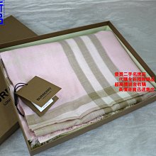 ☆優買二手精品名牌店☆ BURBERRY 經典 220X70公分 粉色 格紋 圍巾 絲巾 披巾 羊毛 絲 飛機毯 全新