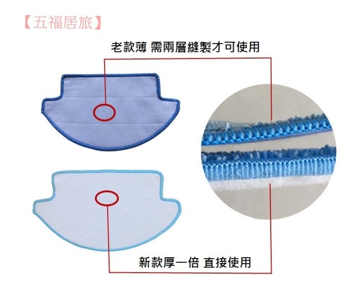 升級版!現貨!【五福居旅】適用小米掃地機 小米掃地機器人拖地布 抹布升級版 米家掃地機 加厚版抹布 吸水力強