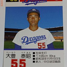 貳拾肆棒球-日職1989陳大豐泰昭遊戲卡