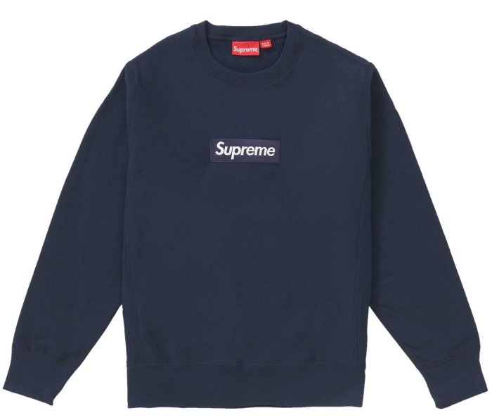 FW18 Supreme Box Logo Crewneck Navy Size:S 現貨| Yahoo奇摩拍賣