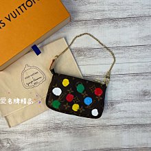 《真愛名牌精品》LV X YK M81866  草間彌生聯名款 老花 彩色點點 迷你麻將包 *全新品*代購