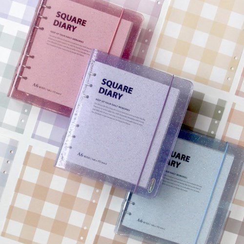 ❅PAVEE❅ 韓國Jamstudio~ Square Diary A6 Wide 光彩閃耀 寬版活頁萬年萬用手冊手帳