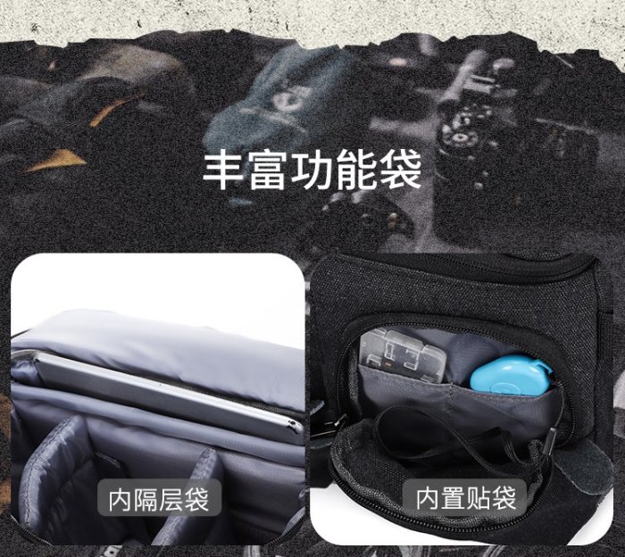推薦單肩相機包便攜單反背包微單數碼相機包一機兩鏡防水帆布攝影包
