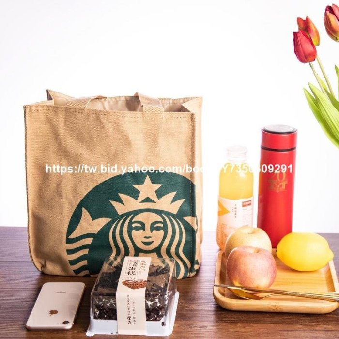 下殺-Starbucks2022新款 星巴克帆布包 手提袋 手拎袋子 大容量 飯盒袋 便當腋下包包女