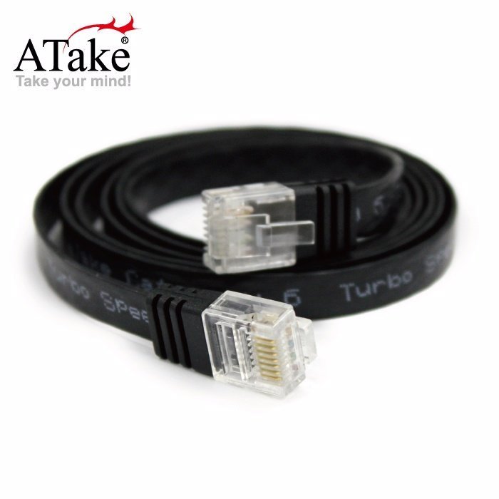 小白的生活工場*ATake (AC6-RJ45FL3M) Cat.6網路線-扁線 3米