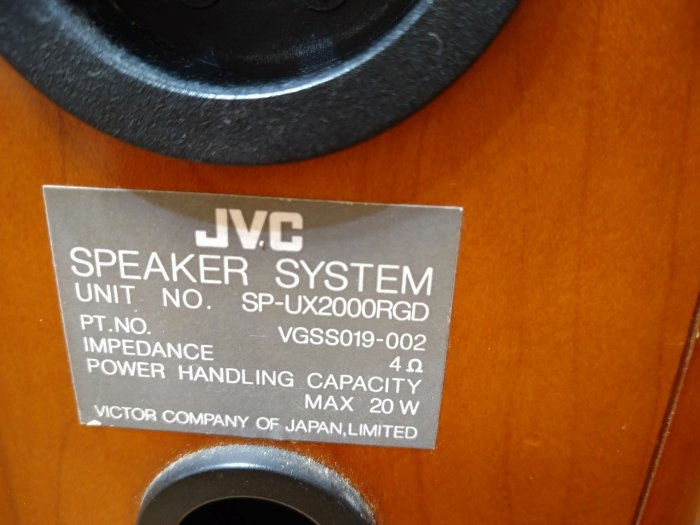 JVC vgss 019-002 JVC櫻桃木音箱,全音域喇叭,古董喇叭,日本製,音質極為清晰優美,功能完全正常..
