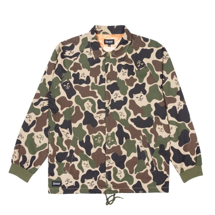 { POISON } RIPNDIP NERM CAMO TWILL JACKET 迷彩中指貓 工作教練外套