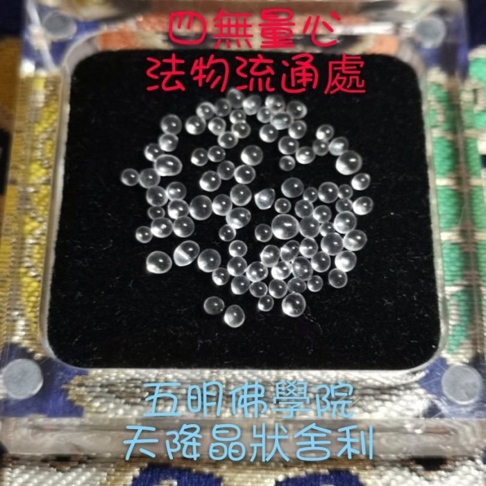 ~四無量心法物流通處~五明佛學院天降晶狀舍利 贈正覺塔佛衣片+紅花+甘露丸