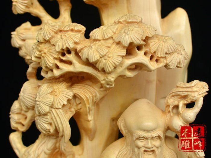 小葉黃楊木雕實木雕刻南極仙翁手工藝品擺件祝壽壽星老頭| Yahoo奇摩拍賣