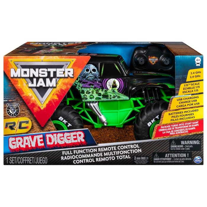 MONSTER JAM 怪獸卡車 1:24無線遙控車 Grave Digger 越野型1/24遙控車 正版在台現貨