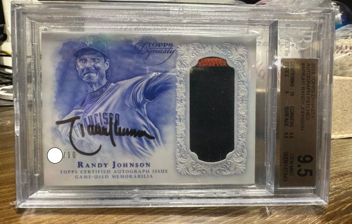 (記得小舖)MLB 舊金山巨人 Randy Johnson 2015 Topps Dynasty Game Used Patch 親筆卡面簽名 BGS 9.5