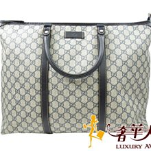 已售出＊奢華大道國際精品＊【GU269】GUCCI 藍色PVC 防水大手提包 201432