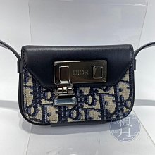 Christian Dior 迪奧 藍色 原花小側背包 精品包 迷你包 斜背包 肩背包 側背包 時尚百搭