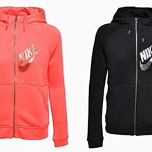 【Dr.Shoes 】Nike Hoodie Fz Gx1 女裝 運動 連帽外套 黑829629-010  橘紅850