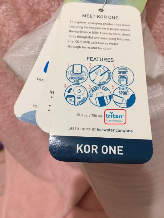 全新正品現貨 售完為止 美國 KORwater One信念水瓶 750ml 無螺紋喝水處 防滑底座 玫瑰粉