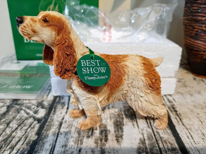 【早集二手傢飾】英國BEST in SHOW世界名犬 cocker spaniel 可卡犬 波麗彩繪裝飾工藝品