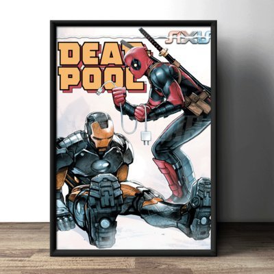 現代裝飾畫復古簡約掛畫訂製高清海報定做死侍deadpool漫威英雄