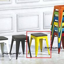 【設計私生活 】工業風方型木面鐵凳、餐椅-黃(部份地區免運費)E系列119W
