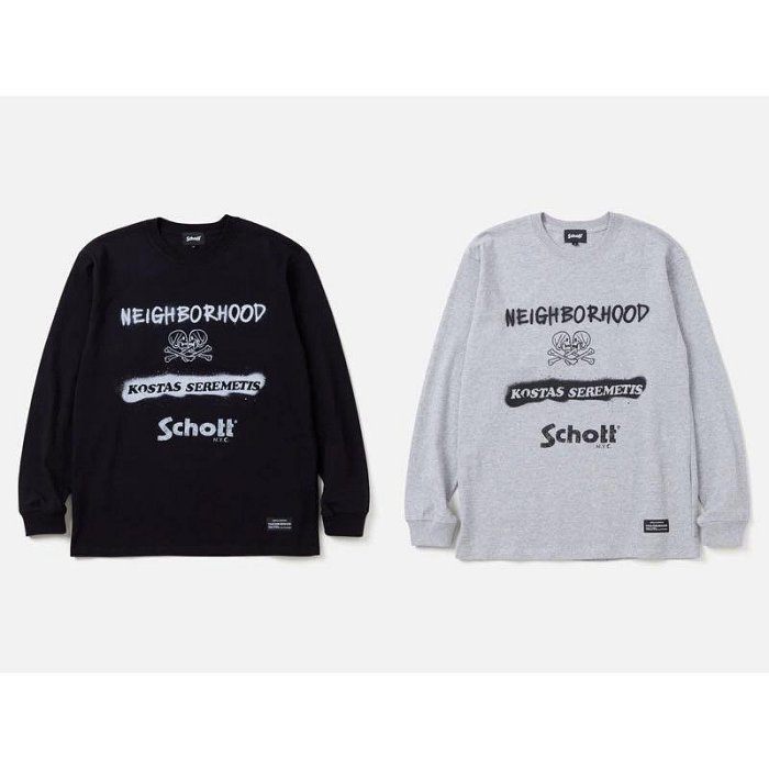 NEIGHBORHOOD X Schott X KOSTAS SEREMETIS TEE LS NBHD聯名薄