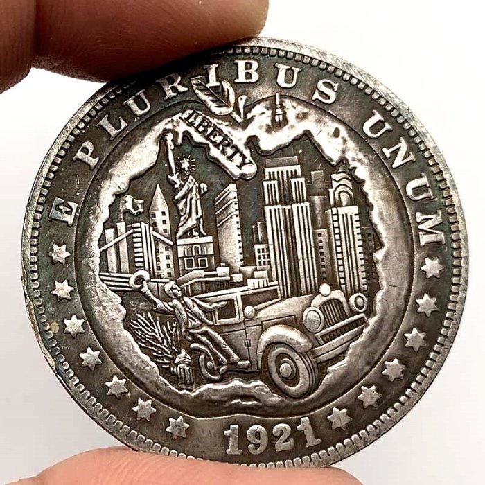 特價！1921美國流浪幣自由女神仿古銅舊銀紀念幣 收藏幣卡車硬幣紀念章