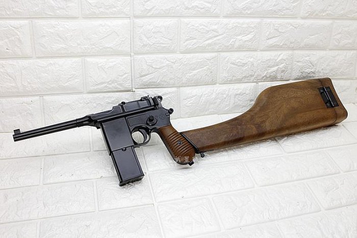 台南 武星級 WE M712 盒子炮 瓦斯槍 黑 附 槍套 後托 GBB 駁殼槍 革命 德軍 二戰 AIRSOFT 生存遊戲
