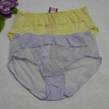 【奧黛莉】蕾絲繡花內褲【3807496】~M~淡紫色,黃色~網紗褲