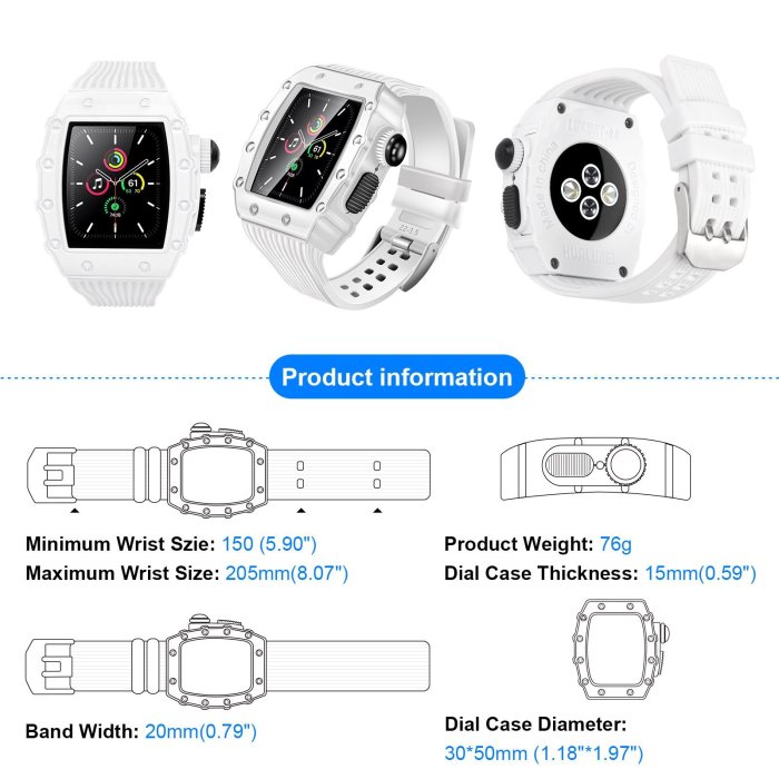 【熱賣下殺】 華力美HUALIMEI適用蘋果手表S8表帶金屬殼鋼化膜一體iwatch改裝殼
