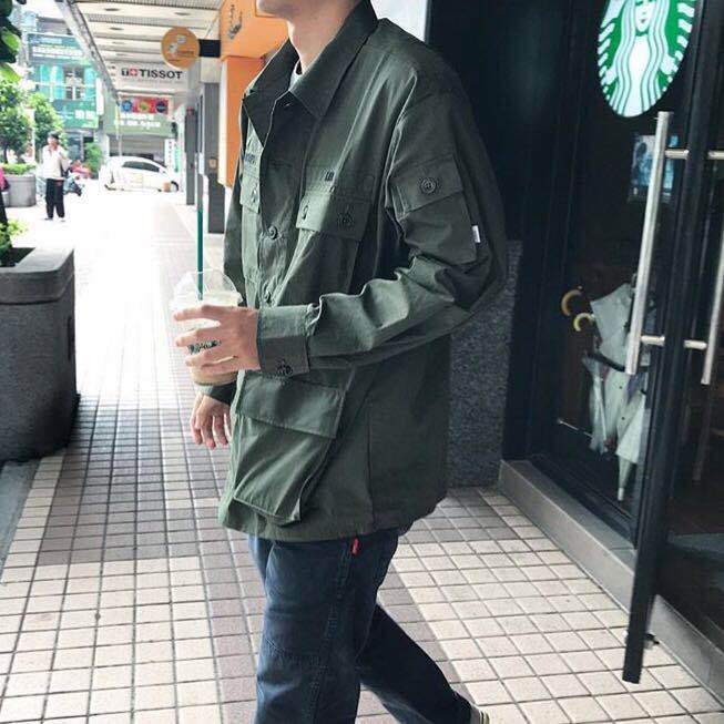 18SS Wtaps Jungle LS Shirt Copo Weather 四袋 軍襯衫 軍綠 軍裝 現貨 風衣 外套 buds