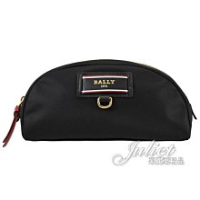 【茱麗葉精品】全新精品 BALLY 6237068 ELYD 燙金LOGO尼龍拉鍊收納包.黑 現貨