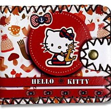 【 金王記拍寶網 】306. Hello Kitty 凱蒂貓 復古風 手縫短夾 手工皮夾 女用 男用 中性 市面罕見稀少