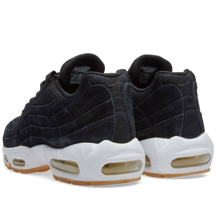 CodE= NIKE AIR MAX 95 PREMIUM 麂皮慢跑鞋(黑白)538416-004 膠底男女