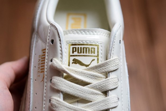Puma Basket Platform 白鞋漆皮女子厚底松糕板鞋363314-05
