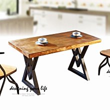 【設計私生活】舞邦4尺工業風實木餐桌(免運費)B系列112A