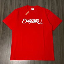 美國supreme潮牌22SS新款英文潦草字體logo黑白色短袖T恤tee