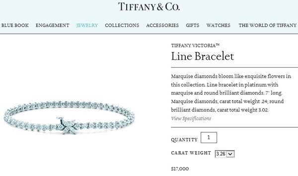 Tiffany victoria store line bracelet