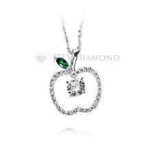 《JELY時尚館》【JELY Diamond】甜心魔力(綠)---GIA/F/VS2/3EX/30分鑽石項鍊 §會員享回收交換優惠§