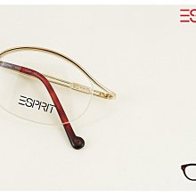 【My Eyes 瞳言瞳語】Esprit 金亮半框光學眼鏡 造型特殊簡約 曲線設計 NG品出清(9053)