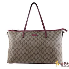 已售出＊奢華大道國際精品＊【G1187】GUCCI 桃紫色PVC托特兩用包 353437