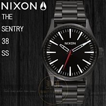 NIXON 實體店THE SENTRY 38 SS潮流腕錶BLACK / WHITE公司貨A450-005/極限運動